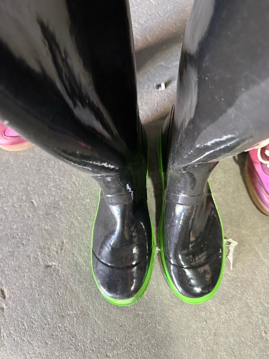 Marc Jacobs Black Rain Boots with Green Sole main image 4